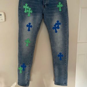 Chrome heart skinny jeans size 31